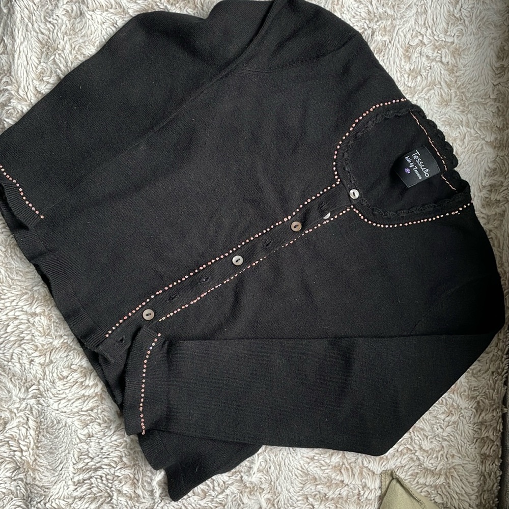 Kids by Tessuto/ Tessutio, girls hand beaded sweater